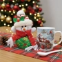 Празничен подаръчен комплект с чаша, лъжичка и снежен човек – готов за подаряване, снимка 3