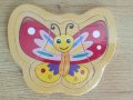 детски дървен пъзел Пеперуда, снимка 1 - Игри и пъзели - 45666308