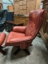 Кресло с отоманка от естествена кожа , снимка 3