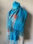 Тюркоазено син шал от коприна, пашмина, памук/ ралични видове, снимка 11
