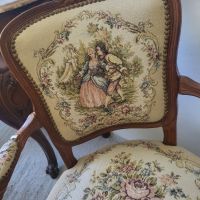 Френско кресло с гобленова дамаска , снимка 4 - Столове - 45276365