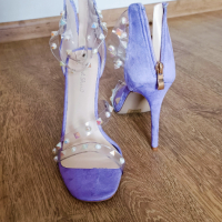 Елегантни сандали на ток в лилаво, снимка 2 - Дамски обувки на ток - 44954006