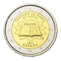 Испания 2007 – Комплектен банков евро сет от 1 цент до 2 евро + 2 евро Римски договор (TOR), снимка 5 - Нумизматика и бонистика - 45544978