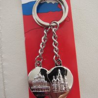 Метален двоен ключодържател I Love Moscow от Москва, Русия, снимка 1 - Колекции - 45026400