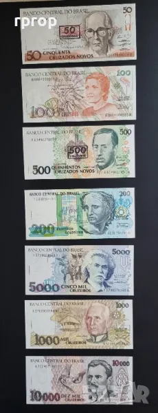 
Бразилия.
50,100,200,500,1000,5000 и 10000 крузейро.
1990 - 1993 година.
UNC.
7 бройки., снимка 1