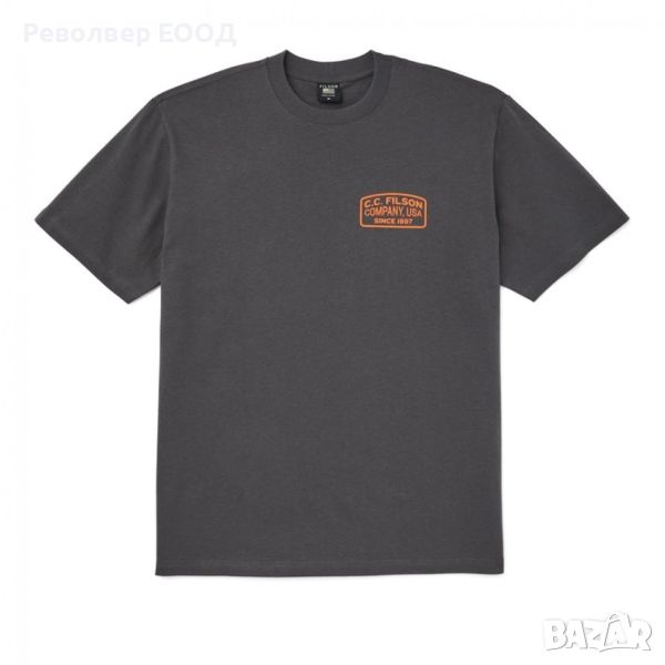 Тениска Filson - Pioneer Graphic, в цвят Charcoal/Orange, снимка 1