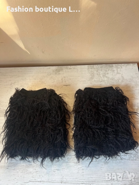 Черни пухени гети с дълъг косъм 🖤🖤, снимка 1