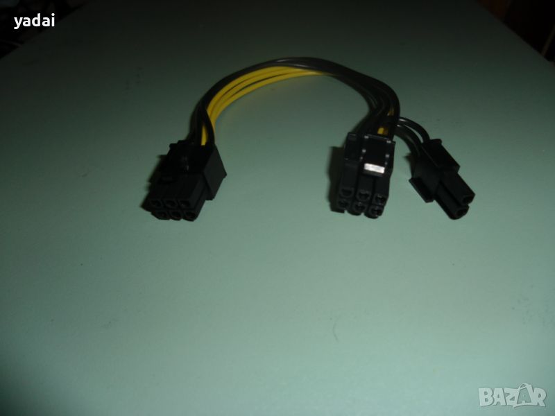 66.Кабел PCI-Един 6 пинов мъжки конектор към 8-pin 6+2-pin мъжки за захранване на видеокарта, снимка 1