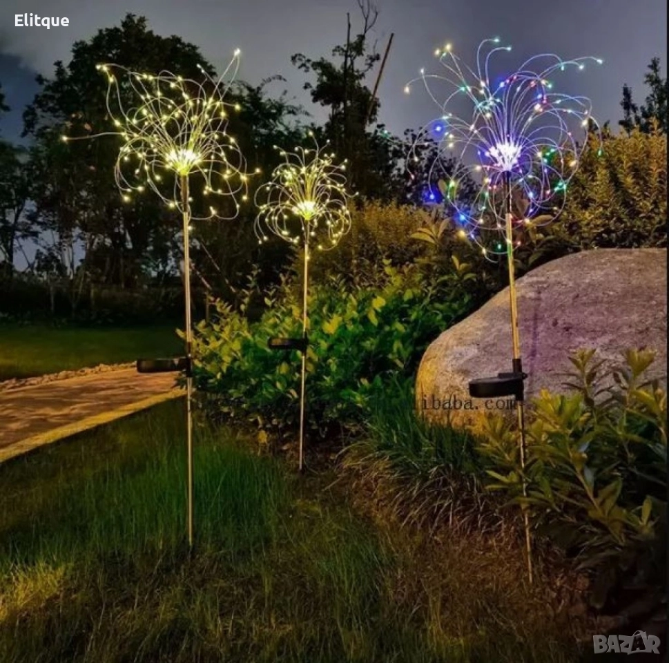 Соларно глухарче (коледна украса) - жълто, шарено - 2бр в опаковка, снимка 1