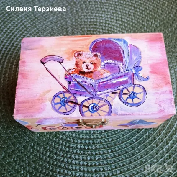 Ръчно изработена дървена кутия Babyboy special , снимка 1