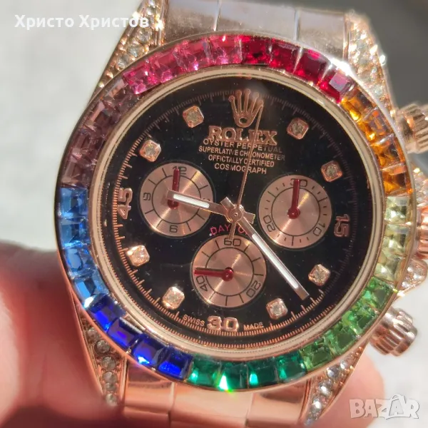 Дамски луксозен часовник Rolex Daytona Rainbow 🌈, снимка 1