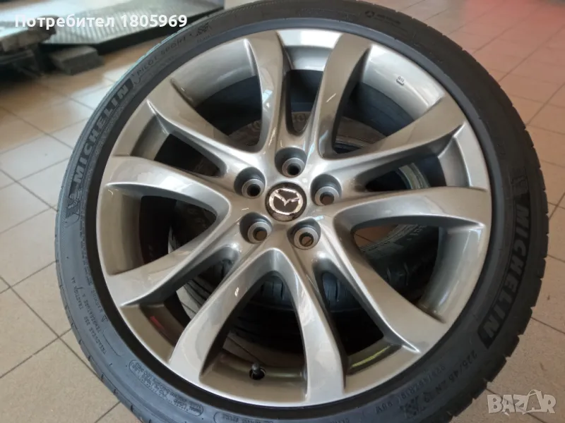 4бр. ал. джанти Mazda 6 (оригинални) 5x114,3 , 7,5x19 , ET45 с гуми 225/45/19 Michelin, снимка 1