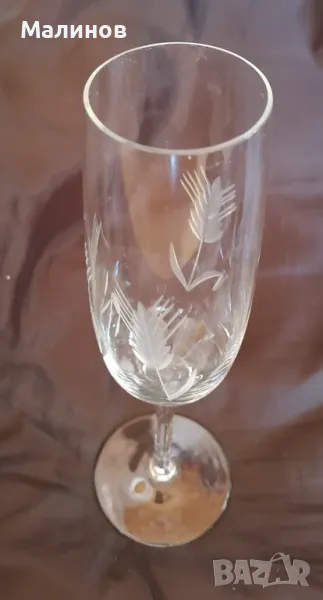 Чаши стъклени с инкрустации, снимка 1