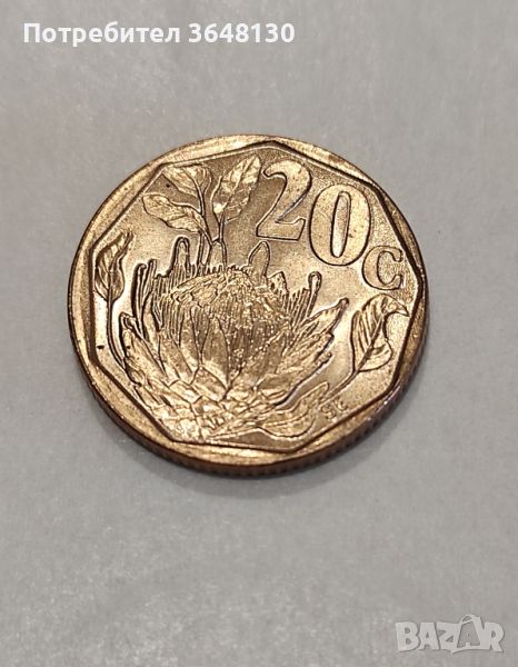 Монета Южна Африка (UNC) 20 цента, 1993, снимка 1