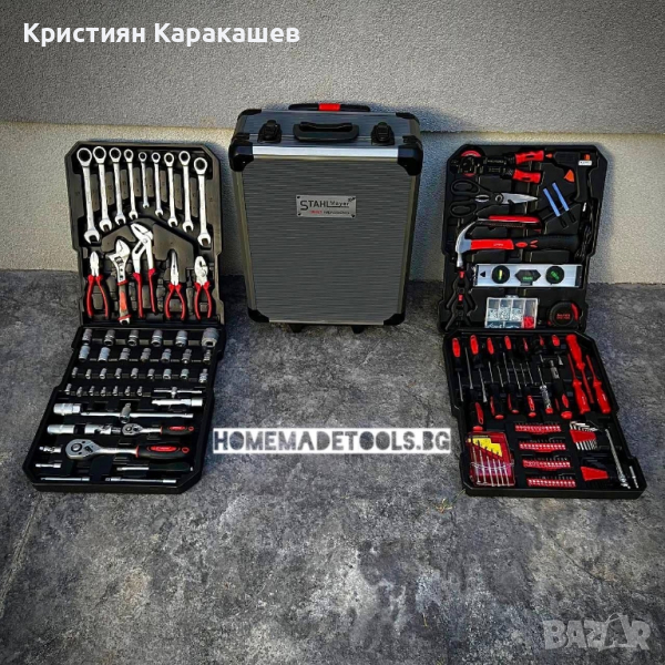 Немски куфар с инструменти 499 части STAHLMAYER - тресчотка, ключове, отвертки, снимка 1