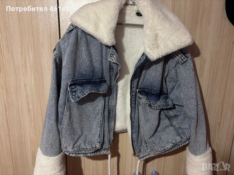 Дънково яке с пух и подплата, снимка 1