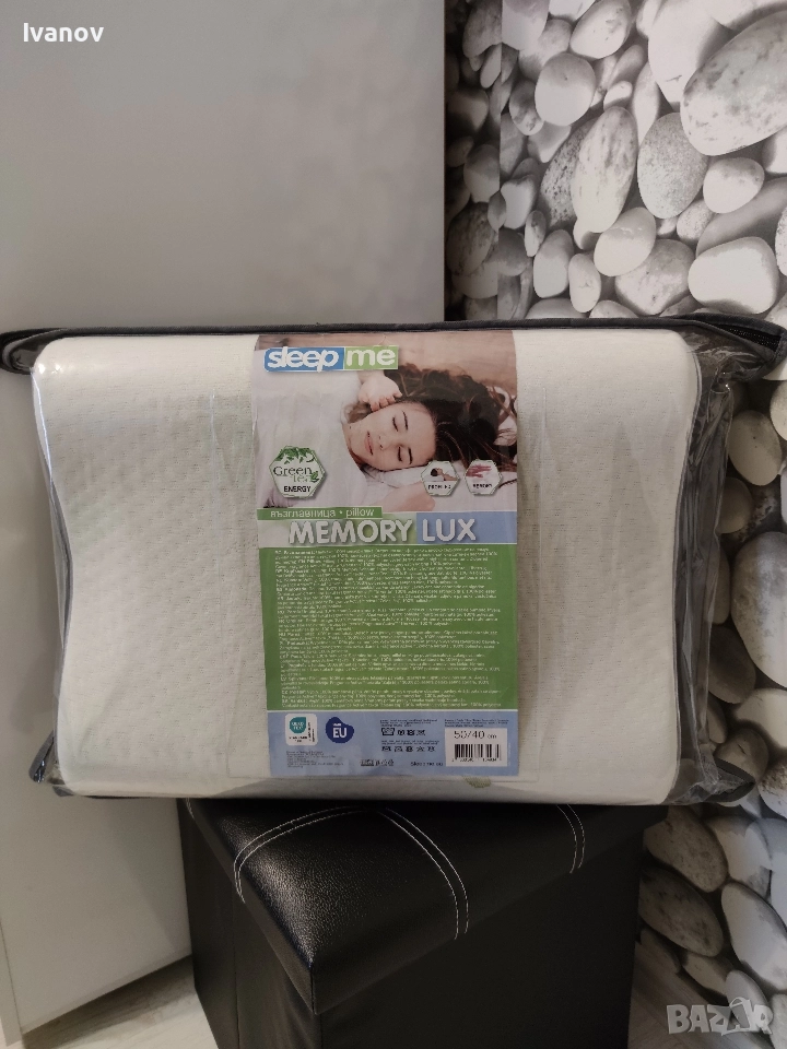 Възглавница с анатомична извивка с мемори пяна , снимка 1