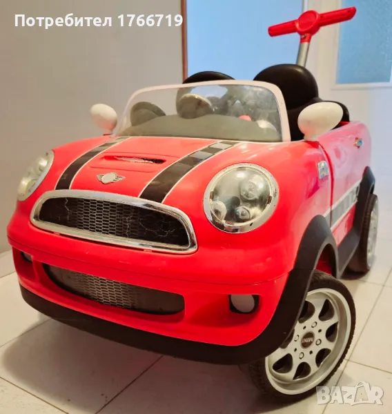 * MINI COOPER * Кола за возене и бутане - розова, снимка 1