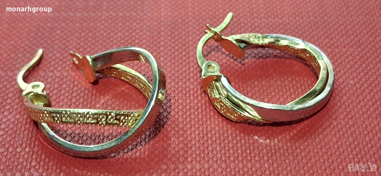 Златни обеци /едната е смачкана/, снимка 1