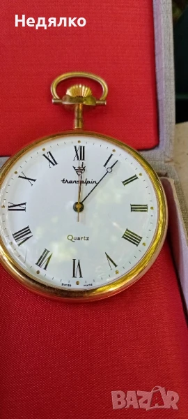 Рядък швейцарски джобен часовник Transalpin, снимка 1