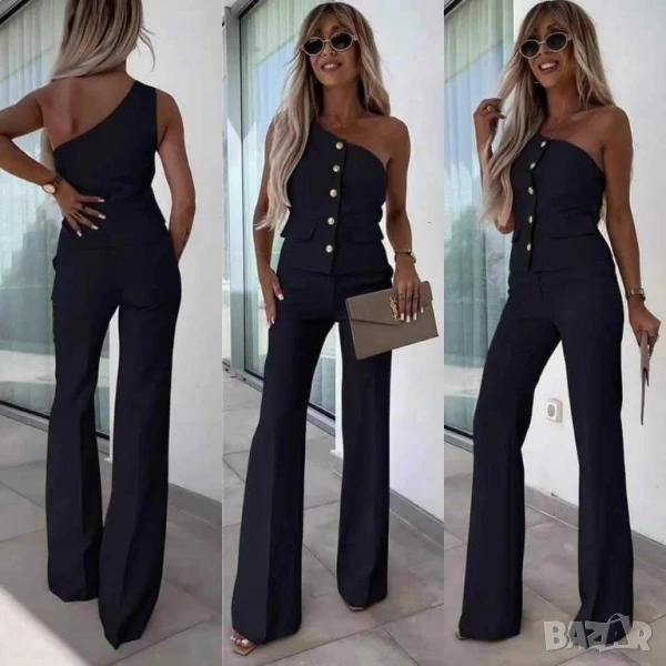 дамски комплекти елек с едно рамо  и панталон , снимка 1