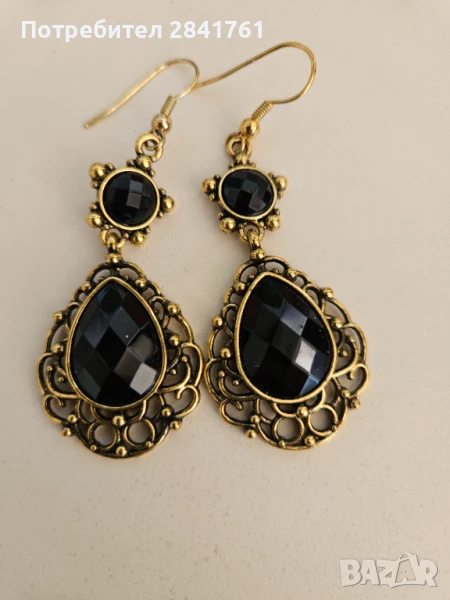 Обеци Орифлейм с черни камъни, снимка 1