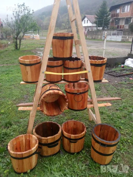 Саксии от дърво за лимони и палми, снимка 1