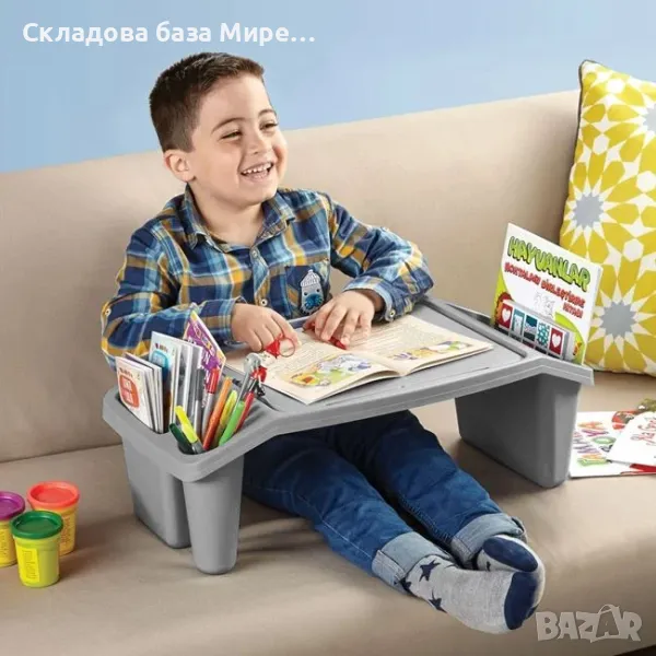 Маса за над краката за учене и хранене, Пластмаса, 59,5x30,3x21,1, снимка 1