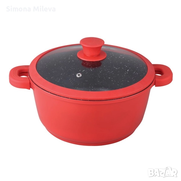 Тенджера Muhler Kara MR-2847S NEW 28x12.6cm, 6.2L, червен, лят алуминий, снимка 1