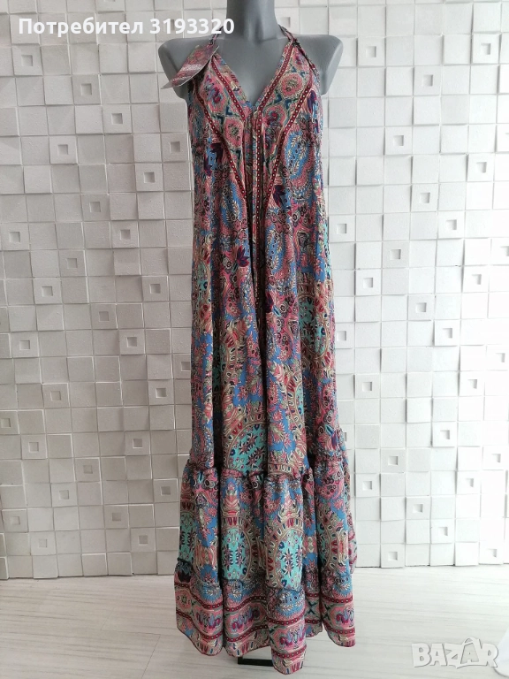 Рокля -Коприна,отворен гръб , снимка 1