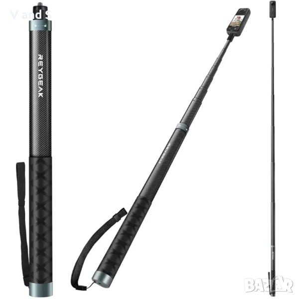 REYGEAK 118" удължен селфи стик за Insta360 X4, до 300см ултра дълъг невидим селфи стик с 1/4 винт, , снимка 1