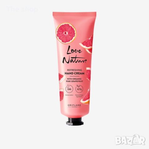 Освежаващ крем за ръце с органичен розов грейпфрут Love Nature (012), снимка 1 - Козметика за тяло - 46344309