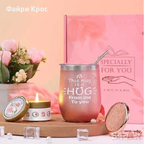 Комплект грижа за жена спа подарък за празник, осми март, рожден ден 10 части - Розов, снимка 4 - Подаръци за жени - 53618756