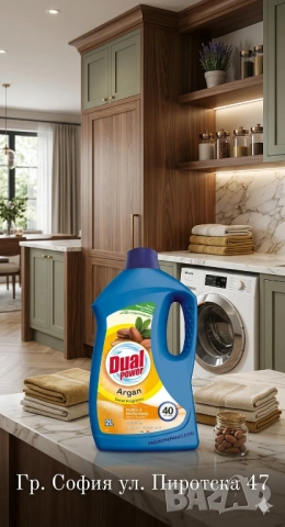 Dual Power Argan Sweet Fragrance Италиански течен перилен препарат с арганово масло, 2 л. за 40 пран