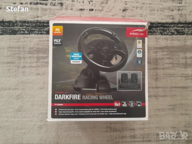 Волан SPEEDLINK DARKFIRE Racing Wheel за PC и PS3, снимка 1 - PlayStation конзоли - 48699251