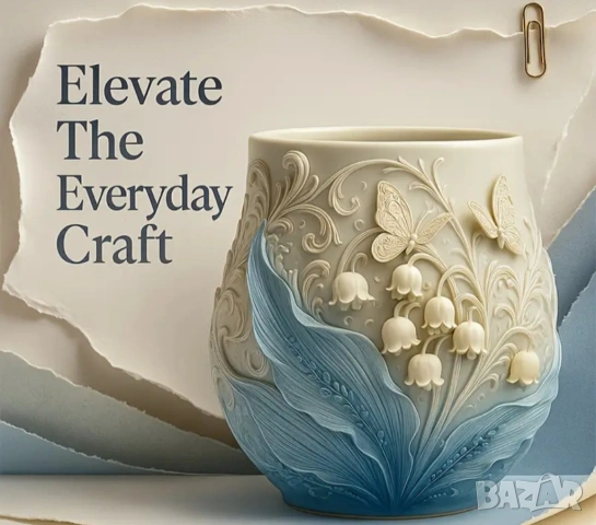 Молд буркан ваза с Момина сълза, снимка 6 - Форми - 53195572