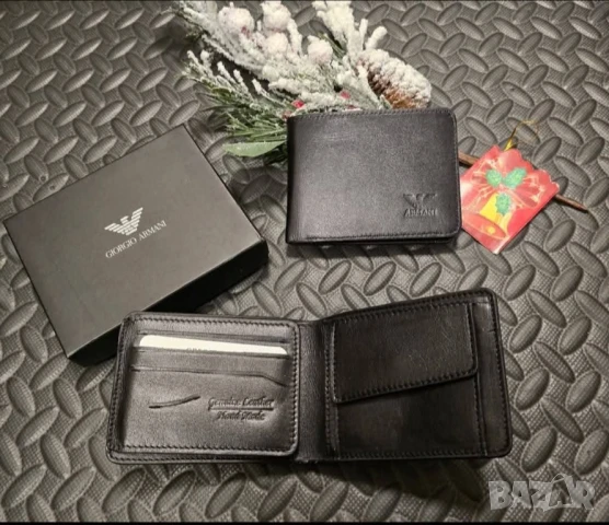 мъжки ръчно изработени портмонета от естествена кожа hugo boss emporio armani , снимка 2 - Портфейли, портмонета - 51091269