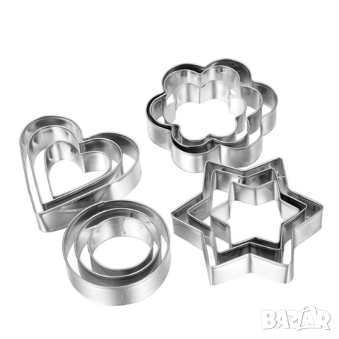 🍪 Комплект от 12 алуминиеви форми за бисквити 