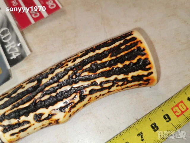 НОЖ-МАСИВЕН,ЗЛАТО И РОГ 2602261818, снимка 11 - Ножове - 53636693