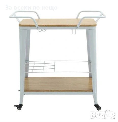 Помощна бар количка Реликс - цвят бял-натурал Код P2281