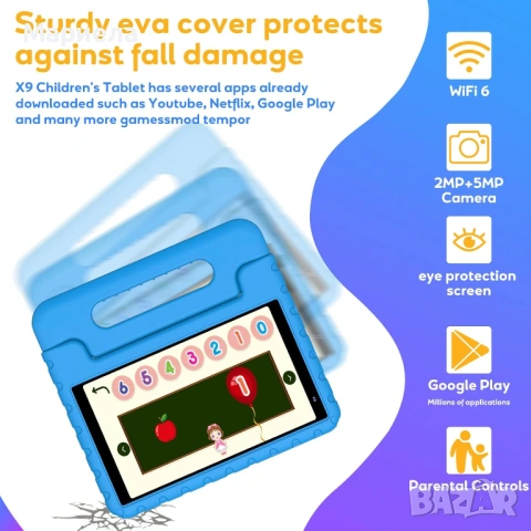 Детски таблет YESTEL с Wi-Fi 6, Android 13, 7GB RAM, снимка 5 - Други - 54201873