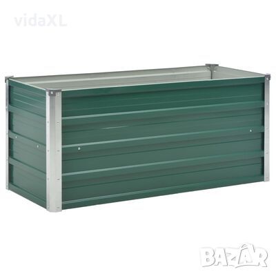 vidaXL Градинска висока леха поцинкована стомана 100x40x45 см зелена(SKU:44855