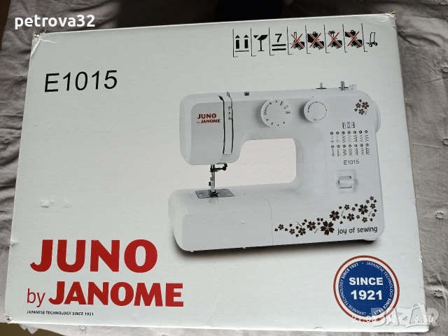 Шевна машина Juno by Janome E1015, снимка 2 - Шевни машини - 53937802
