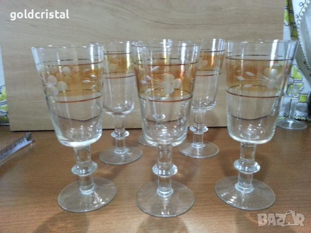 Ретро стъклени чаши , снимка 3 - Антикварни и старинни предмети - 45388047