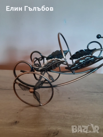 Стойка (поставка) за бутилка колело (триколка), ръчно изработена , снимка 9 - Декорация за дома - 52927930