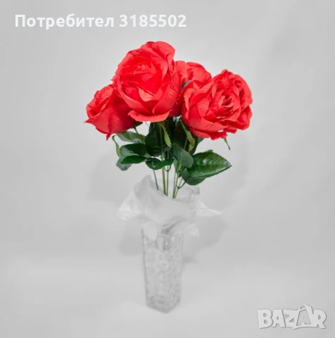Елегантни изкуствени букети от рози – идеални за декорация и подарък, снимка 2 - Изкуствени цветя - 51227457