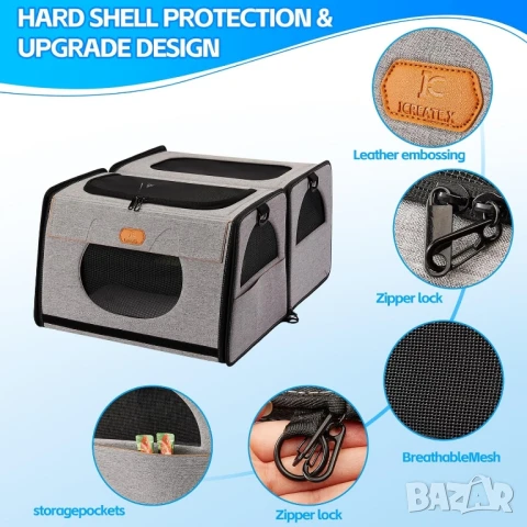 2в1 чанта за транспортиране на котки + пътна котешка тоалетна, снимка 4 - За котки - 51027696