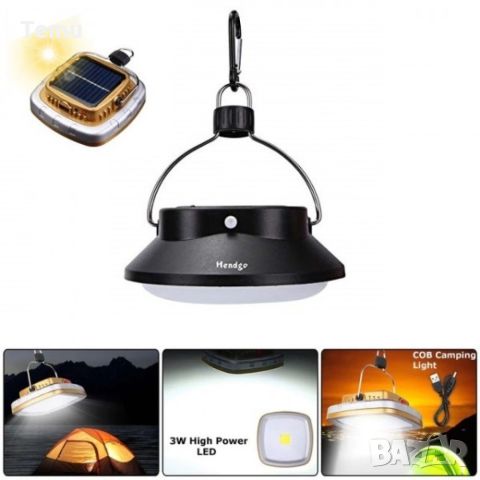 Лампа с карабинер, соларно презареждаща се батерия, ярка LED светлина / Мощност: 3 W; Ярка LED светл, снимка 5 - Соларни лампи - 45688899