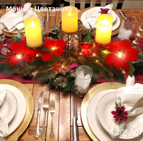 Коледен свещник, снимка 4 - Декорация за дома - 52315305