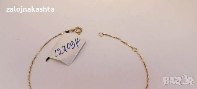 Златна гривна-0,56гр/14кр, снимка 5 - Гривни - 52648913